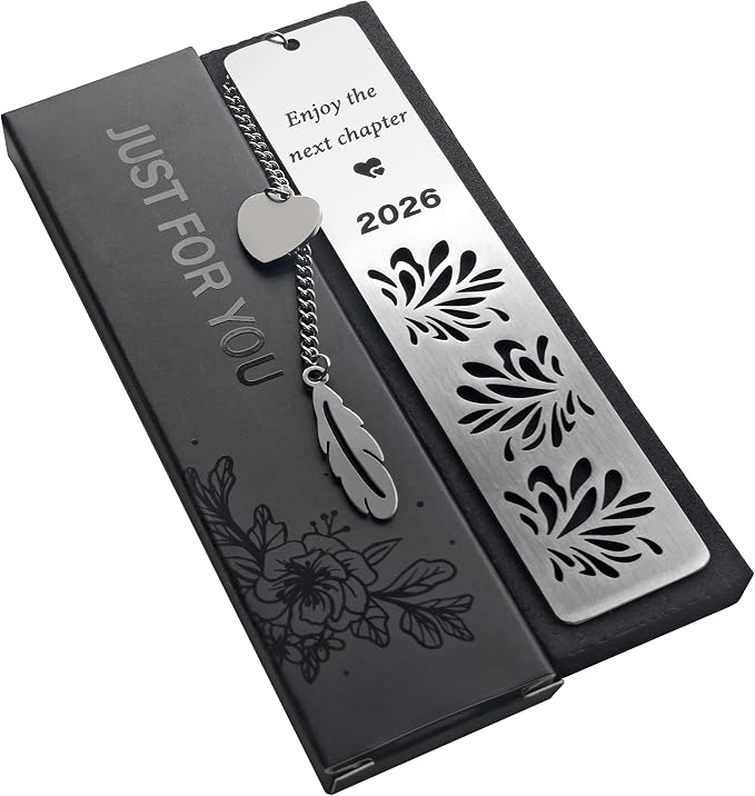Happy Retirement Gifts 2026, Graduation Bookmark, Enjoy The Next Chapter, Stainless Steel Bookmark for Women Men, Retirement Gifts for Coworker, Teacher Appreciation Gift, Graduation Gifts, Silver