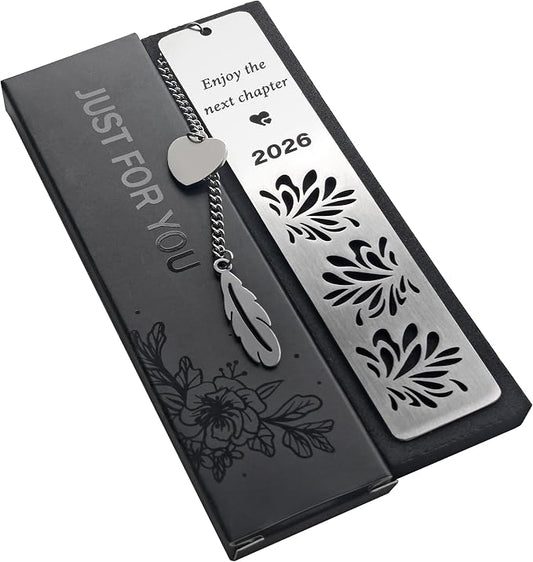 Happy Retirement Gifts 2026, Graduation Bookmark, Enjoy The Next Chapter, Stainless Steel Bookmark for Women Men, Retirement Gifts for Coworker, Teacher Appreciation Gift, Graduation Gifts, Silver