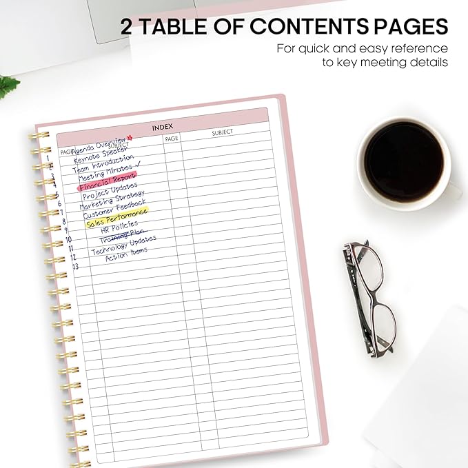 30 Pack of Meeting Notebook for Work Organization - Work Planner Notebook with Action Items, Agenda Planner for Note Taking, 160 Pages (6.9" X 9.9") Project Organizer for Men & Women - Multi