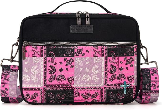 Montana West Bible Covers for Women Men with Leather Bookmark Carrying Book Case Church Bag Outdoor Protective