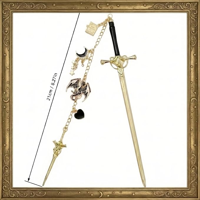 Acotar Dragon Sword Bookmark - Fantasy Vintage Metal Book Marks Charm Moon Stars Page Marker Gifts for Reading Lover Women Men Students Teachers Reader Bookish Birthday School Accessories