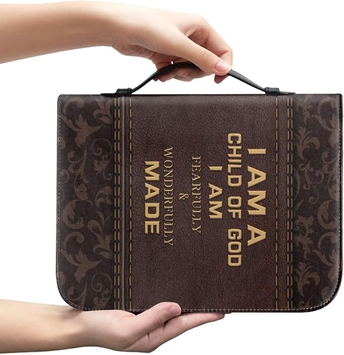 Retro Floral Women Bible Carrying Case Multi-Purpose PU Leather Bible Organizer Bag Lightweight Bible Protector Waterproof Bible Carrier Large Size
