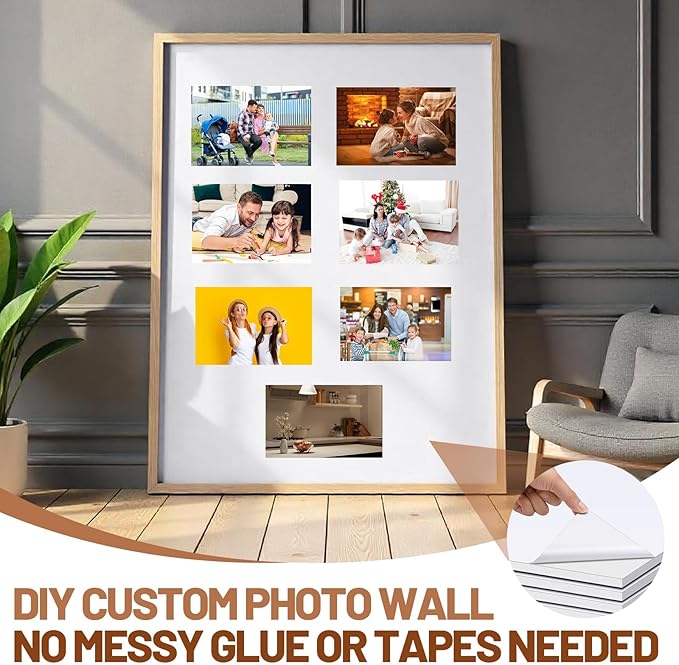 Pushglossy 25 Sheets 22 x 28 x 3/16" Self Adhesive Foam Board White Self-Adhesive Tack Foam Boards Large Free Mounting Poster for Crafts Presentation Vision Board Signboard and Party Decorations