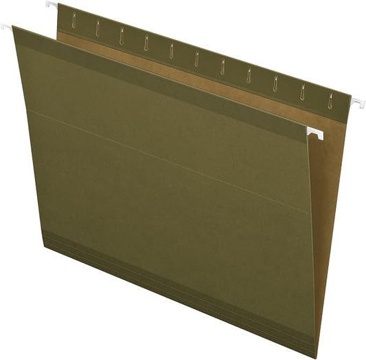 Pendaflex 415215 Hanging File Folders, No Tabs, letter, Green