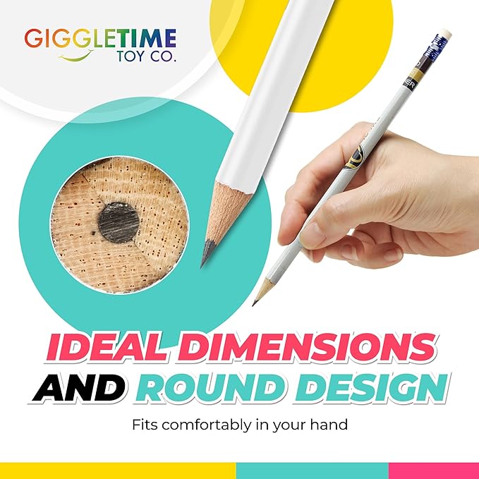 GRAPHITE Round Misprint Set – 2 HB Lead, Unsharpened with Erasers | Great for Drawing, Crafts, Gifts & Classroom Use – Box of 144
