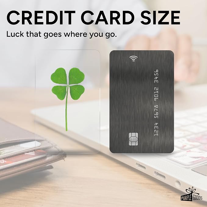 Real Four Leaf Clover Good Luck Charm - Bookmark Gift for Book Lovers - 4 Leaf Clover Card Symbolizing Hope, Faith, Love & Luck - Waterproof Lamination for Long Lasting Luck
