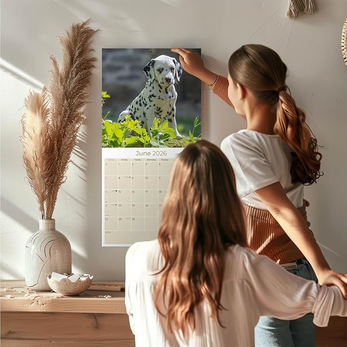 Dalmatian Pups Calendar 2026 by MegaCalendars – Monthly Dog Breed Wall Calendar, Made in USA