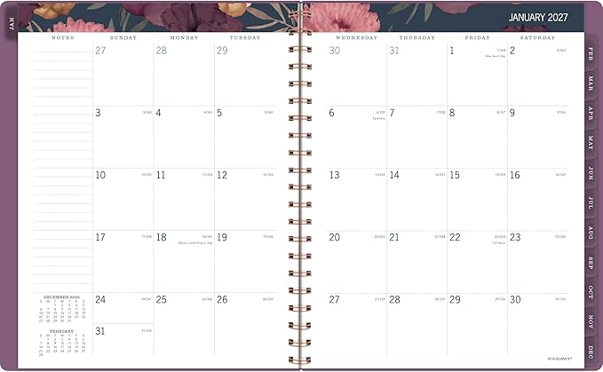 AT-A-GLANCE 2027 Planner, Weekly & Monthly, 13-Month Jan-Jan, 8.5" x 11", Dark Romance (5254-905-27)