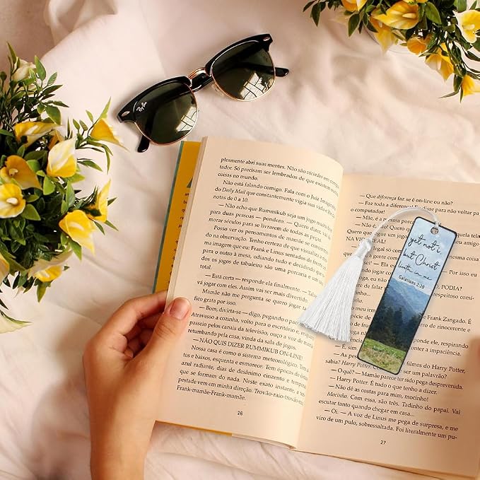 Christian Christ - Centered Bookmark, Inspirational Gift for Believers, Uplifting Gift for Spiritual Readers, Spiritual Bookish Present, Unique Landscape & Scripture Design Bookmark, WCB79
