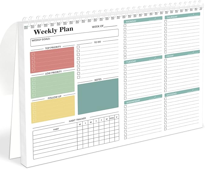 Ymumuda Weekly To Do List Notepad - Daily To Do List Undated 52 - Week Sheets, 8.5x11" Weekly Goal Notebook, Habit Tracker Journal, Excellent for Student School Work Personal Productivity Organizer