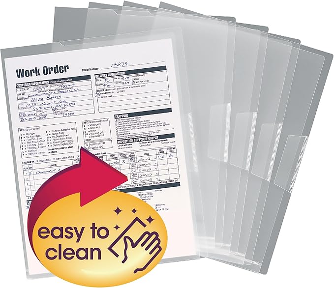 Smead Organized Up Poly Translucent Project File Jacket, Letter Size, Clear, 30 per Pack (85753)