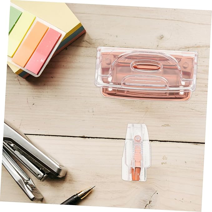 NUOBESTY 1 Set Transparent Stapler Hole Punch Efficient Puncher Stapler Remover Stylish Office Accessories for Accurate Document Alignment and Secure Fastening