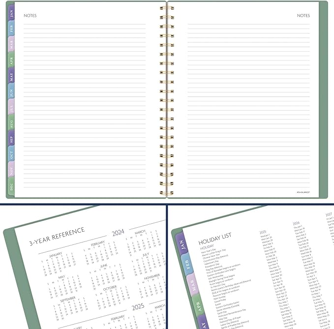 AT-A-GLANCE 2025 Planner, Weekly & Monthly, 8-1/2" x 11", Large, Badge, Tile (1722T-905-25)