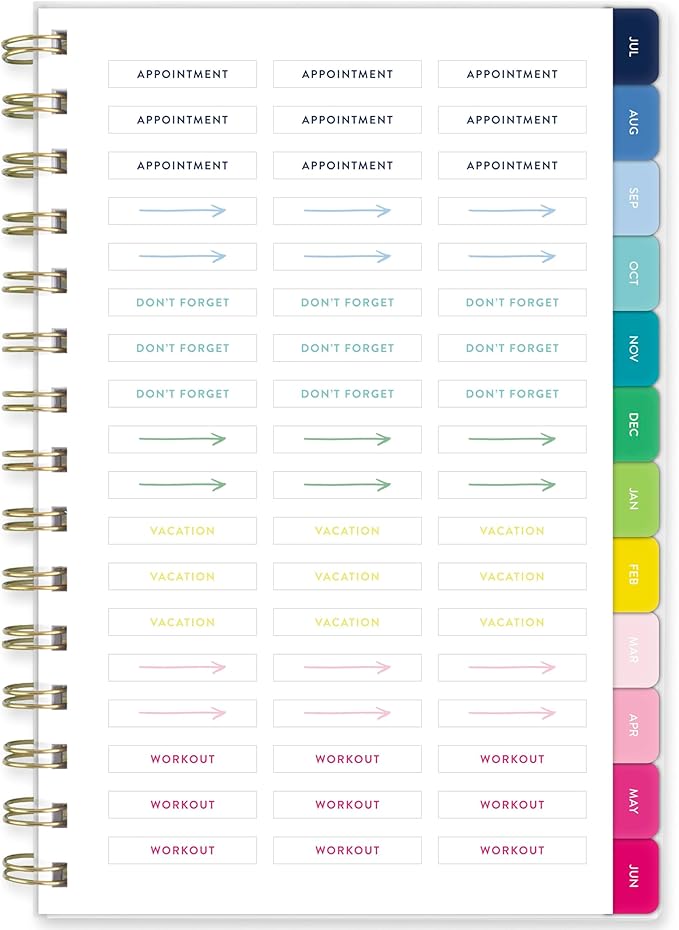 AT-A-GLANCE Planner 2026-2027 Weekly & Monthly Academic 12-Month July-June, 5-1/2" x 8-1/2", Front Cover Pocket, Simplified by Emily Ley, Oversized Plaid (EL51-201A)