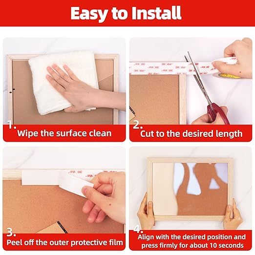 3M Double Sided Tape Heavy Duty2in X 9.85ft, Removable Mounting Tape for Wall, White Sticky Foam Tape, Picture Hanging Strips & Poster Hanger, Waterproof Adhesive Strips, Carpet Tape & Rug Gripper