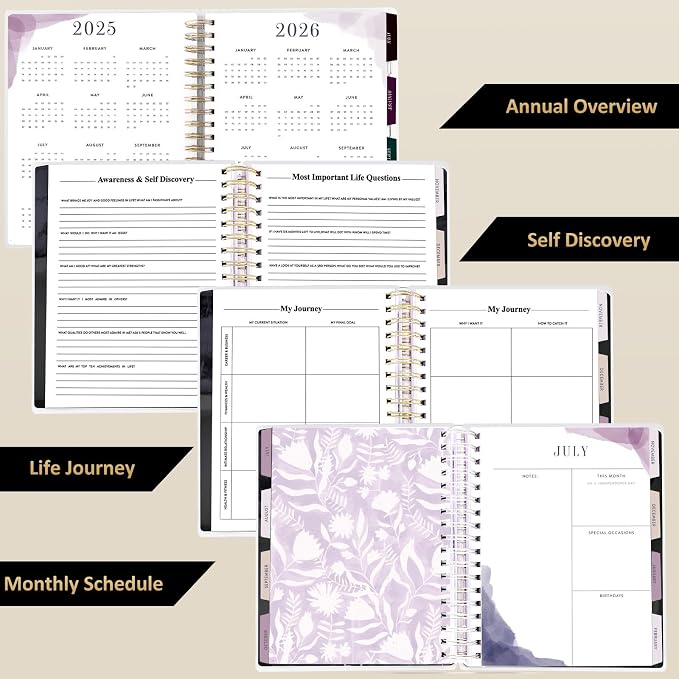 Planner 2026-2027, 18 Months Large Academic Daily Weekly Monthly Planner Organizer, July. 2026 - Dec. 2027, 8.5x9.8" Agenda with Page Tabs, Separator Page, Pocket Folder, Bookmark, Stickers & Sticky Note Set