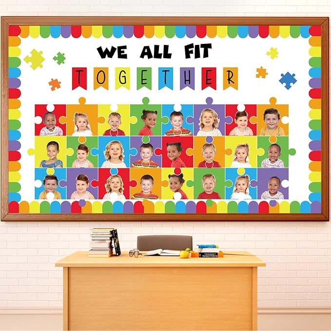 gisgfim Building Blocks Classroom Bulletin Board Decorations We All Fit Together Cutouts Toy Bricks Bulletin Board Set for Classroom Back to School Door Chalkboard Nursery Wall Decor Supplies