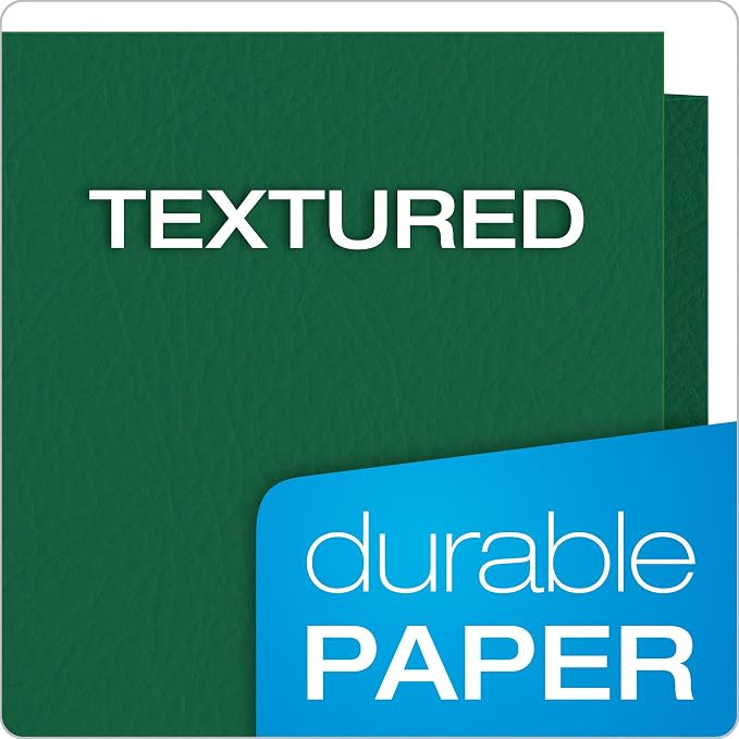 Oxford Twin-Pocket Folders, Textured Paper, Letter Size, Hunter Green, Holds 100 Sheets, Box of 25 (57556EE) (Pack of 5)