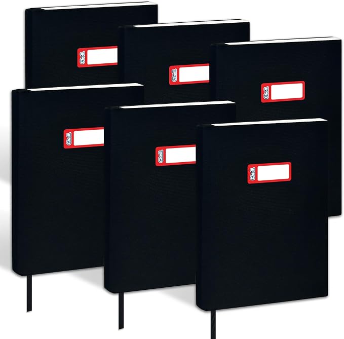 Chell Black Fabric Book Covers 6"x9", Book Sox Up to 8.5"x9.5", Stretchable and Reusable Book Protector, for Paperback and Hardcover, Pack of 6