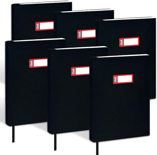 Chell Black Fabric Book Covers 6"x9", Book Sox Up to 8.5"x9.5", Stretchable and Reusable Book Protector, for Paperback and Hardcover, Pack of 6