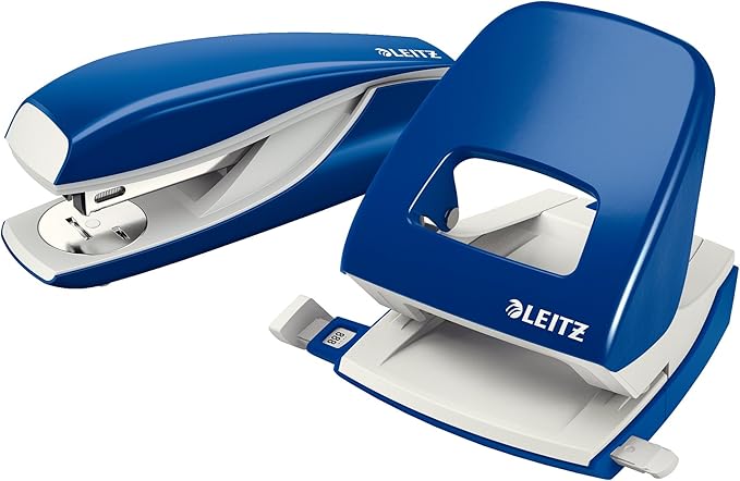 Leitz 55020035 Ergonomic Metal Stapler, Blue, 30 Sheets