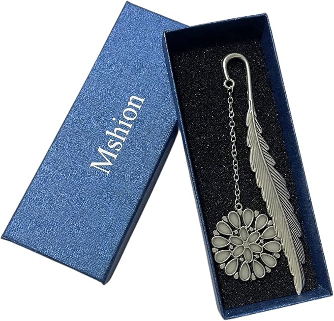 Luminous Bookmark, Retro Glow in The Dark Reading Bookmarks for Women Men Lovers,Book Markers with Pendant Holiday Gifts
