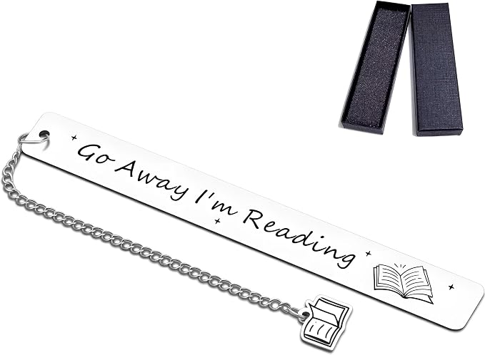 Funny Gifts for Women Men, Go Away I'm Reading Bookmark for Book Lovers, Sarcastic Gifts for Friend Reader, Bookworm Birthday Christmas Gifts for Her Him, Book Accessories