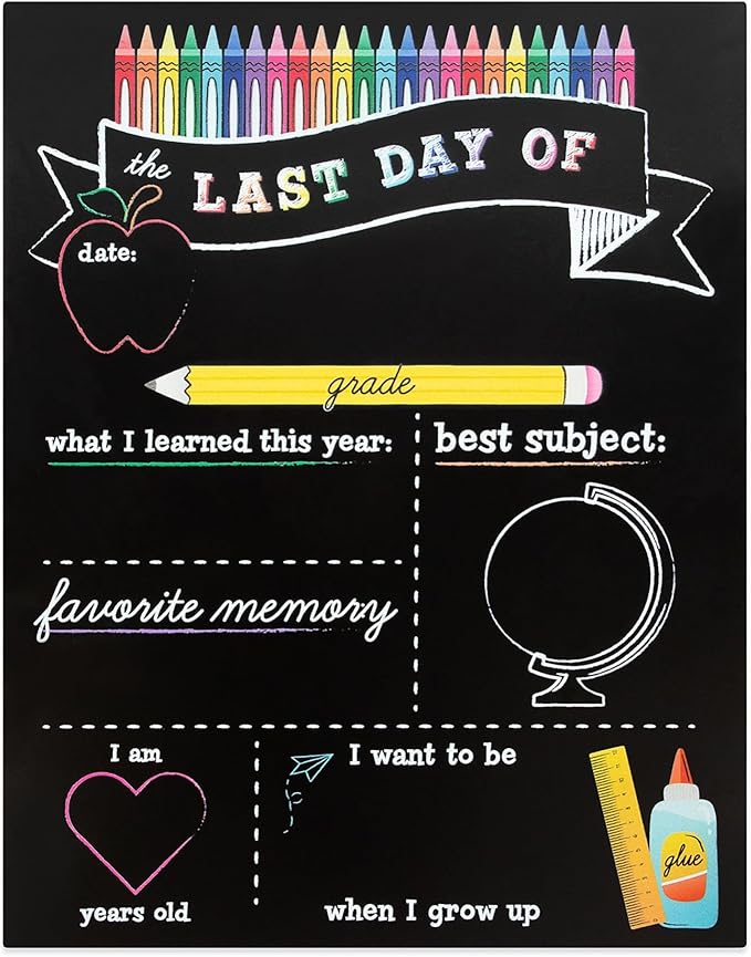 Office Depot® First/Last Day Chalkboard Sign, 14" x 11", Black