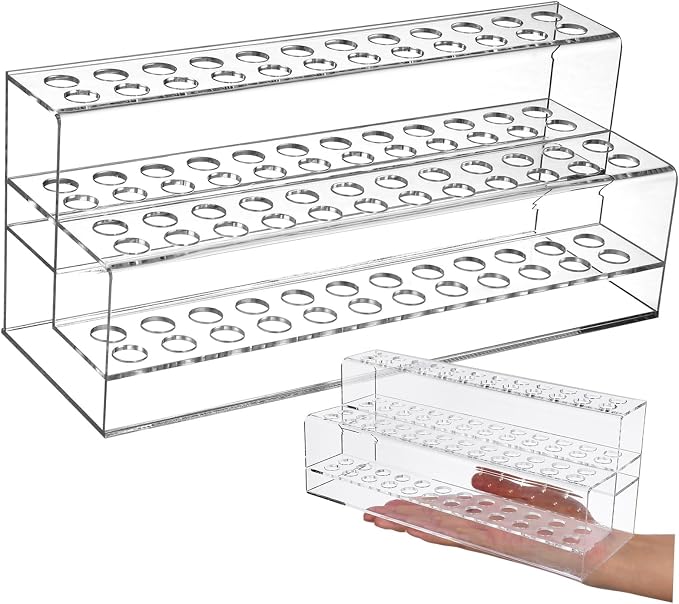 Gatuida Acrylic Pen Holder 48-Slot Desktop Organizer Clear Pencil Storage Box for Office Home Use 9.44 X 4.13 X 3.54 Inches