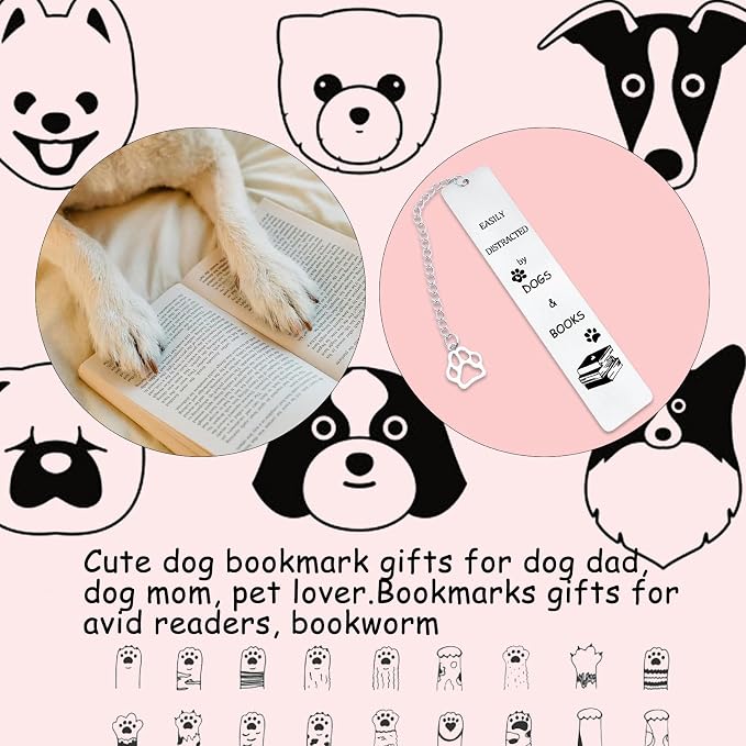 Bookmarks for Reading Women Men Funny Dog Lover Gifts for Female Male Friends Book Lover Cute Dog Bookmark for Dog Mom Dad Owner Dachshund Corgi Golden Retriever Lover Gifts Birthday Christmas