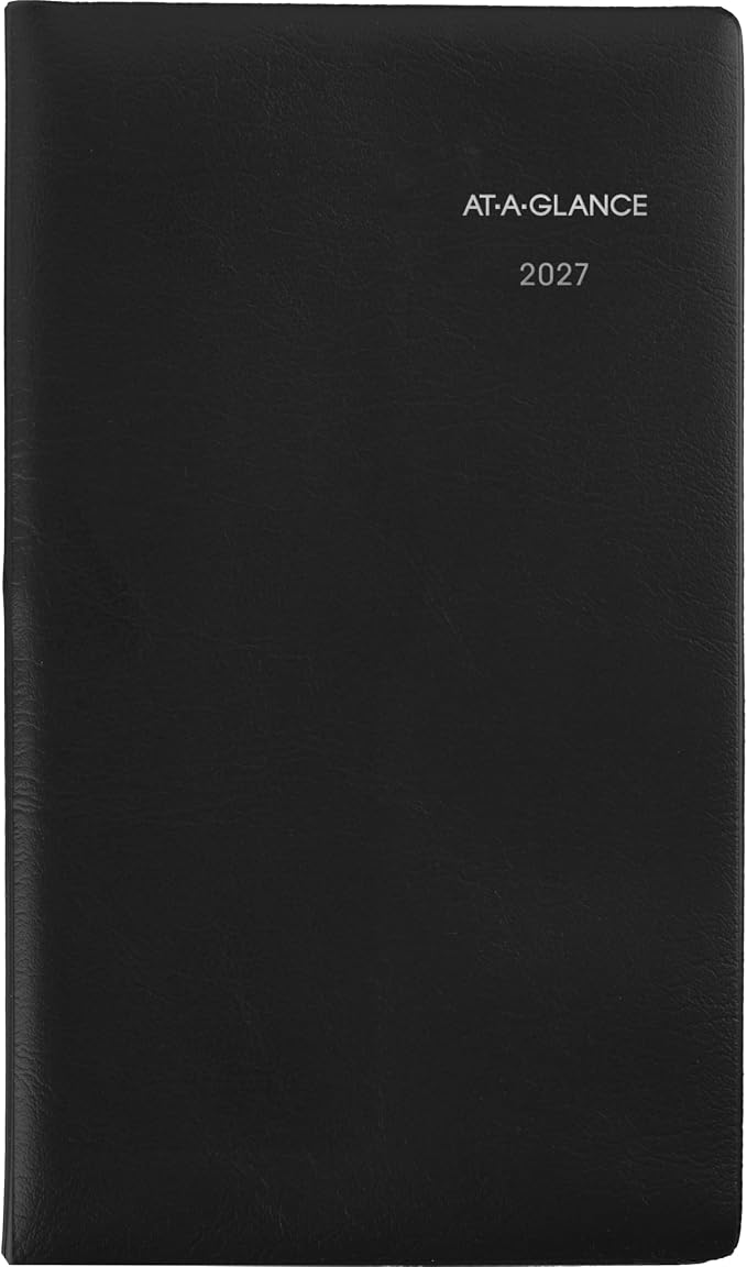 AT-A-GLANCE 2027 Planner, Monthly, 14-Month Dec-Jan, 3.5" x 6", Pocket Size, Unruled Daily Blocks, DayMinder, Black (SK530027)