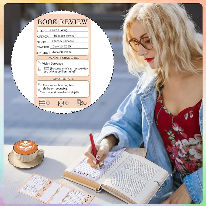 Marspark 120 Pieces Back to School Book Review Bookmarks Bulk 3.5 x 8 Inch Double Sided Reading Log Bookmark for Book Lovers Gifts(Pastel Color)