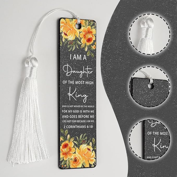 Christian Affirmation Bookmark, Inspirational Gift for Believers, Uplifting Present for Spiritual Readers, Faith - Based Reading Gift, Unique Floral & Scripture Design Bookmark, WCB44