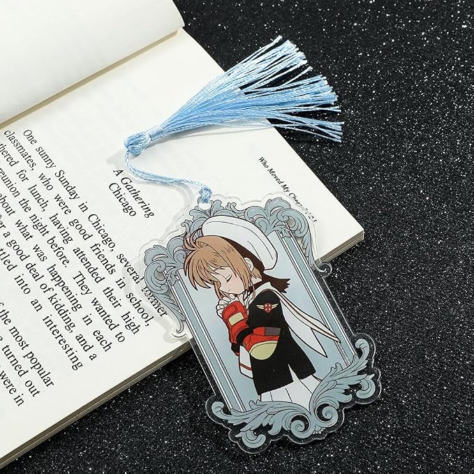 Anime Magic Cards Captor Sakura Bookmarks Set - Sweet Cartoon Cute Book Marks for Reading Women Men Anime Fans, Book Accessories Collection Decor Hangings Gifts (Acrylic Style 2)