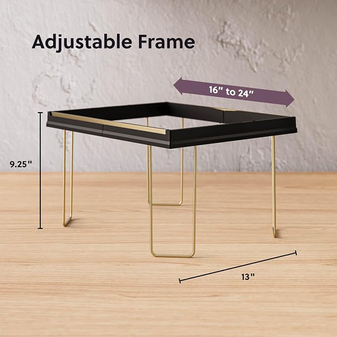 Smead Adjustable Hanging File Folder Frames, 13” W x 9.25” H x 16”-24” L, Black and Gold, Letter Size (64853)