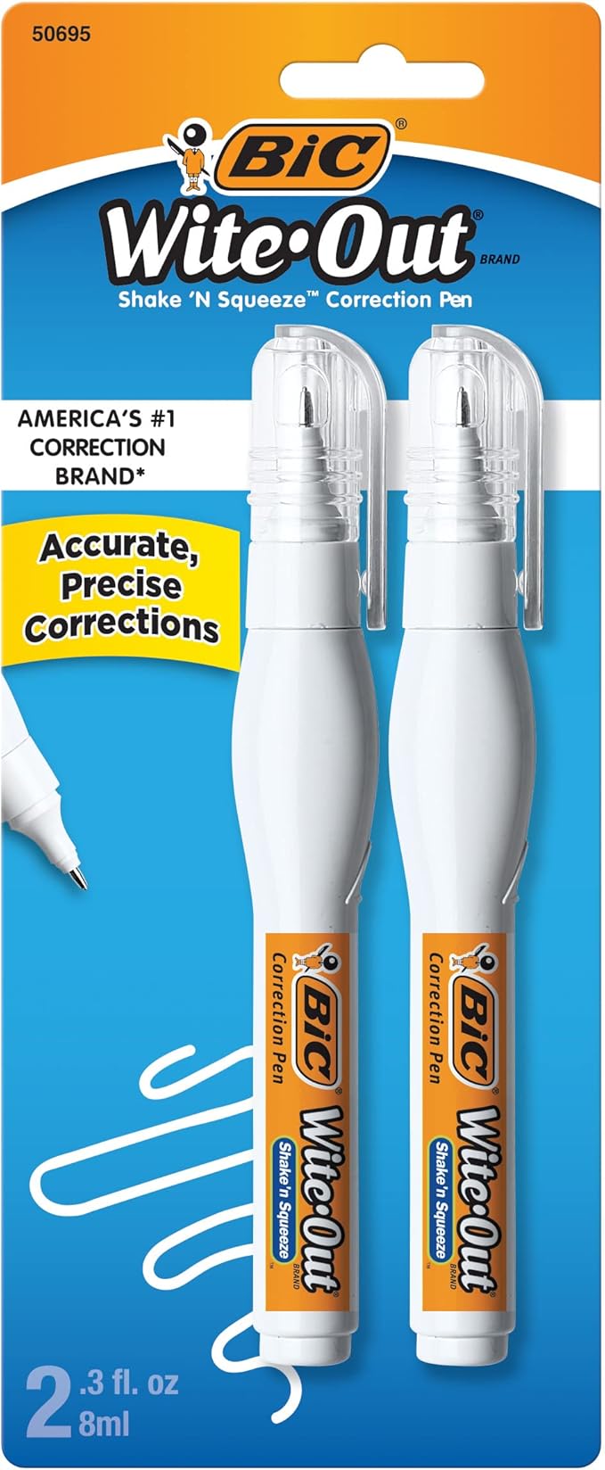 Wite.Out, Shake 'n Squeeze Pens, 2 pack, 0.3 oz each