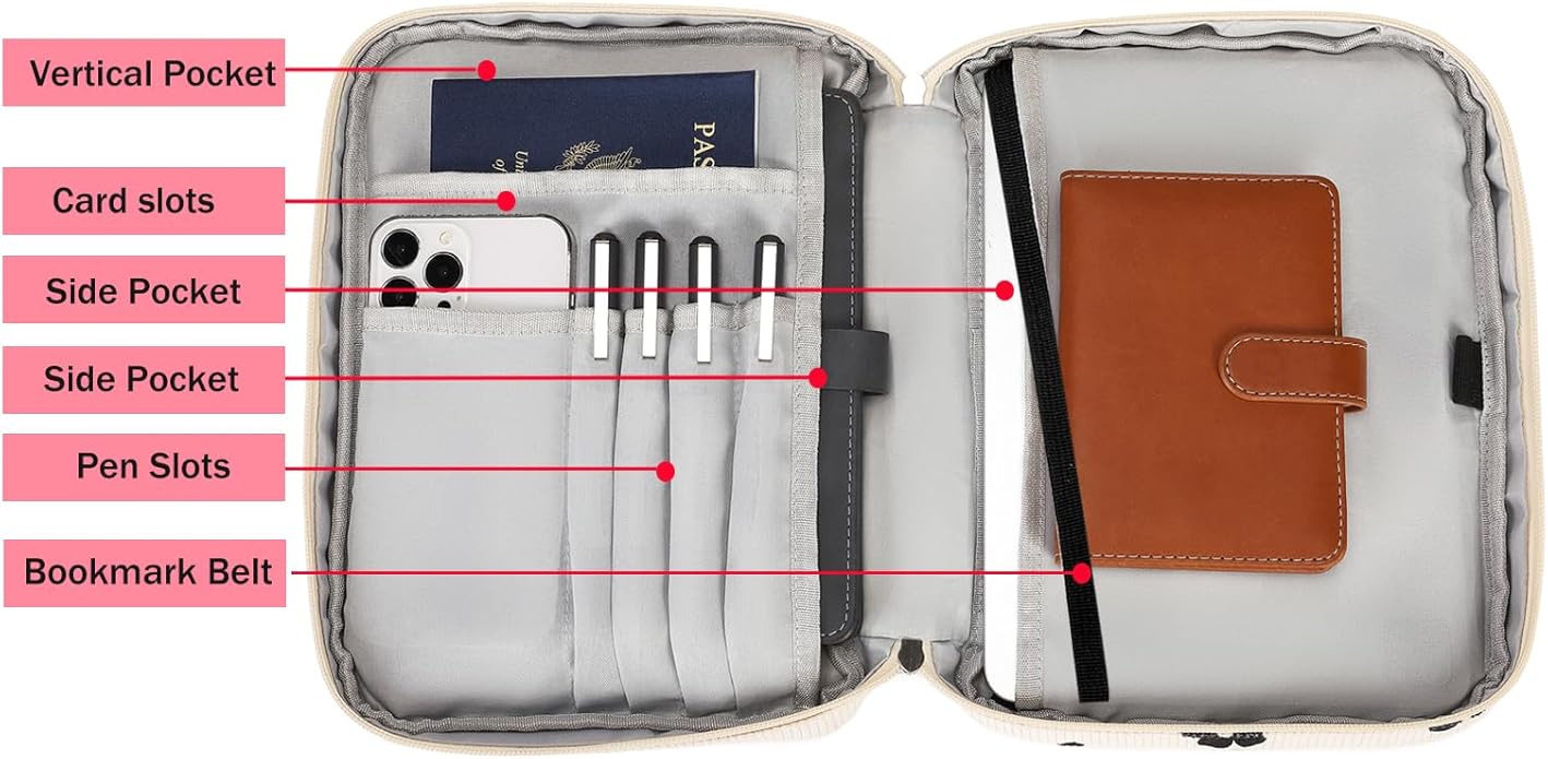 Bible Cover Case for Women Large Bible Cover for Girls Bible Study Supplies Accessories with Handle and Shoulder Strap | Durable