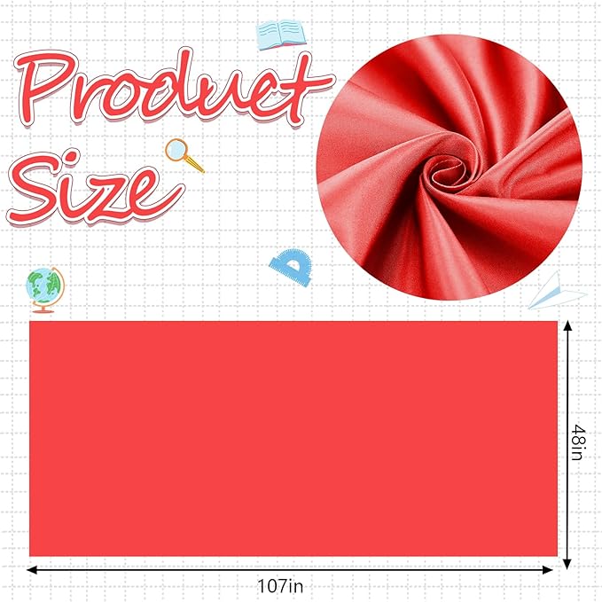 Mindsoft Bulletin Board Fabric 48 '' x 107 '' Class Fabric for Classroom Bulletin Board Decor, Pillows, Curtains, Crafts(Red)