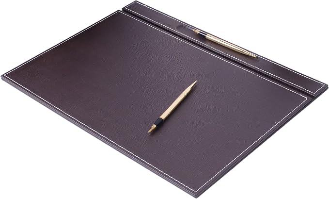 Leather Desk Set-Desk Office Accessories-Office Organizer- Home Office Accessories - Desk Supplies - Desk Storage Organizer -Desk Pad-Storage-12 Pieces -12 PCS(Brown)