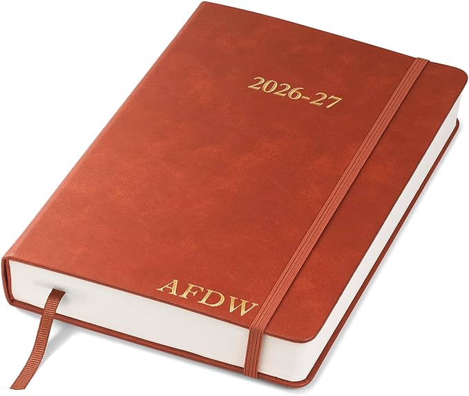 Wykeham's Executive 2026-27 Daily Journal Planner – Mid-Year Academic Diary (Personalized Brown, 8.5"×5.5")