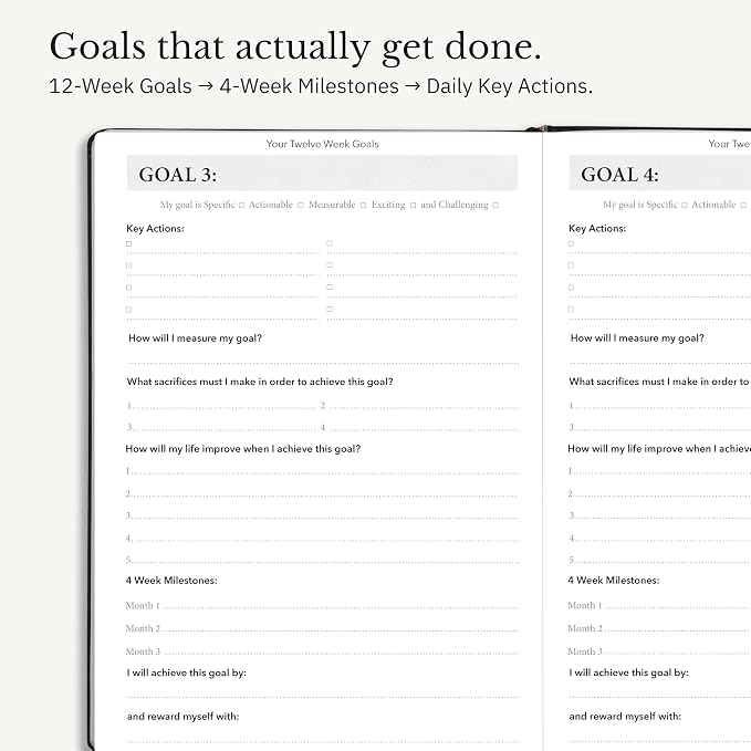 The Phoenix Journal - Quarterly Goal Planner, Daily Planner Journal & Organizer for Goal Setting, Productivity & Focus - Undated 12 Week Planner, Weekly & Monthly Planning, Habit Tracking - Hardcover (Crimson)
