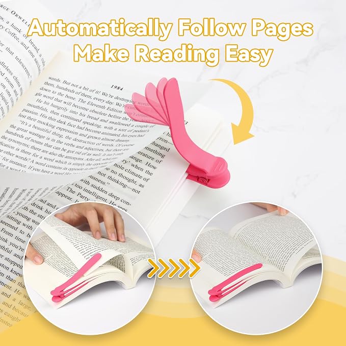 6 PCS Automatic Bookmark, Smart Bookmarks for Women Men Book Accessories Silicone Book Mark Bible Book Markers Book Marks for Reading Book Lovers Gifts Bookish Gifts Birthday Party Favors, Blue