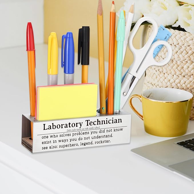 Laboratory Technician Appreciation Gift, Office Desk Decor for Lab Techs, Chemists, Scientists Career Recognition Gift, Funny Office Pencil Holder for Desk SD272
