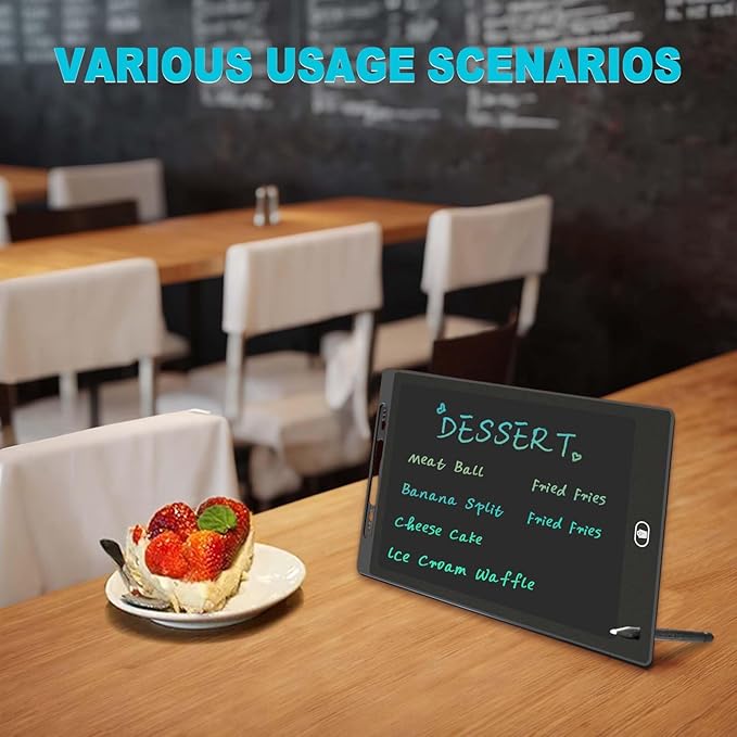 Magnetic Dry Erase Board for Fridge, 9.8”×6.7” Small LCD Writing Tablet Blackboard Grocery to Do List Magnet Pad Black White Whiteboard Adult Chore Chart Refrigerator Digital Notepad Message Center