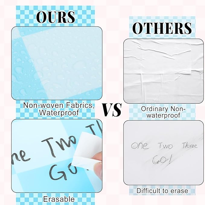 Blue Checked Bulletin Board Roll Pastel Blue Reusable Waterproof Erasable Bulletin Board Poster Non-Woven Fabric Checked Wrapping Paper for Father's Day Easter Classroom Decorations 15.55inx20ft