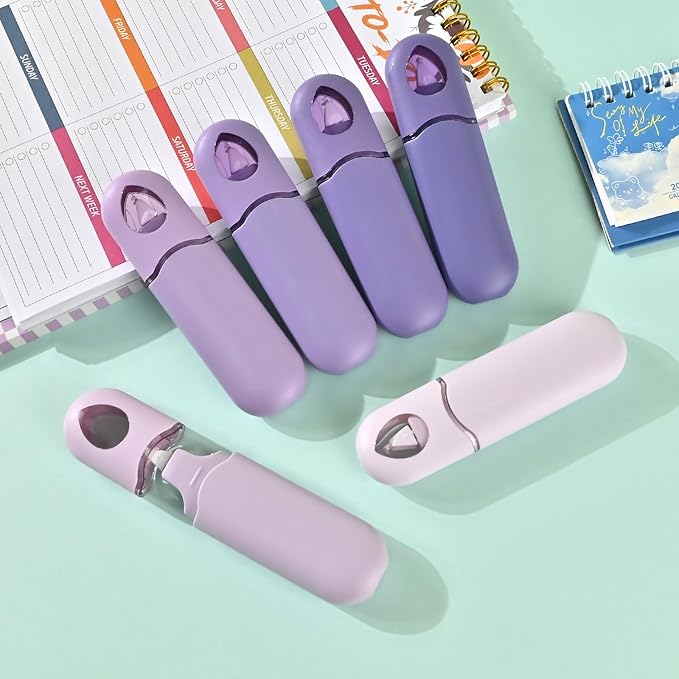 Temiary 12Pcs Cute White Smooth Pull Out Tape, Easy to Use White Correction Pens, 1/5 x 236in Smooth Writing & Aesthetic Office School Supplies (Purple)