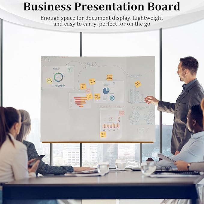 Ndsox 4 Pack 36" x 48" White Trifold Poster Board Large Corrugated Tri Fold Business Presentation Boards Picture Posterboard for Science Fairs, School Projects, Event Displays, Art Exhibitions
