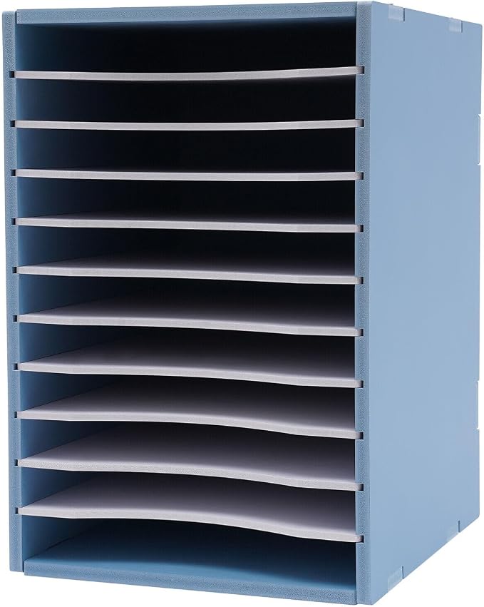 Adjustable Literature Organizer, 11 Compartment Vertical Office Mailbox, Desk File Organizer Desktop Sorter for Office, Home, Classroom