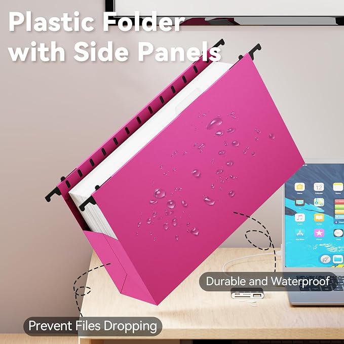 Ansook Legal Size Hanging File Folders Extra Capacity, Heavy Duty 3" Expandable File Folder Hanging Legal with Tabs,6 Pack File Cabinet Folders,File Frame & Box Hang Folder,Hanging File Organizer