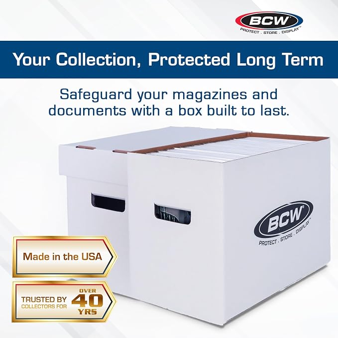BCW Magazine/Document Storage Box 5-Pack | Durable Cardboard Filing Box